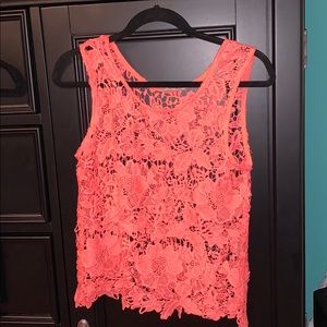 Coral crochet top